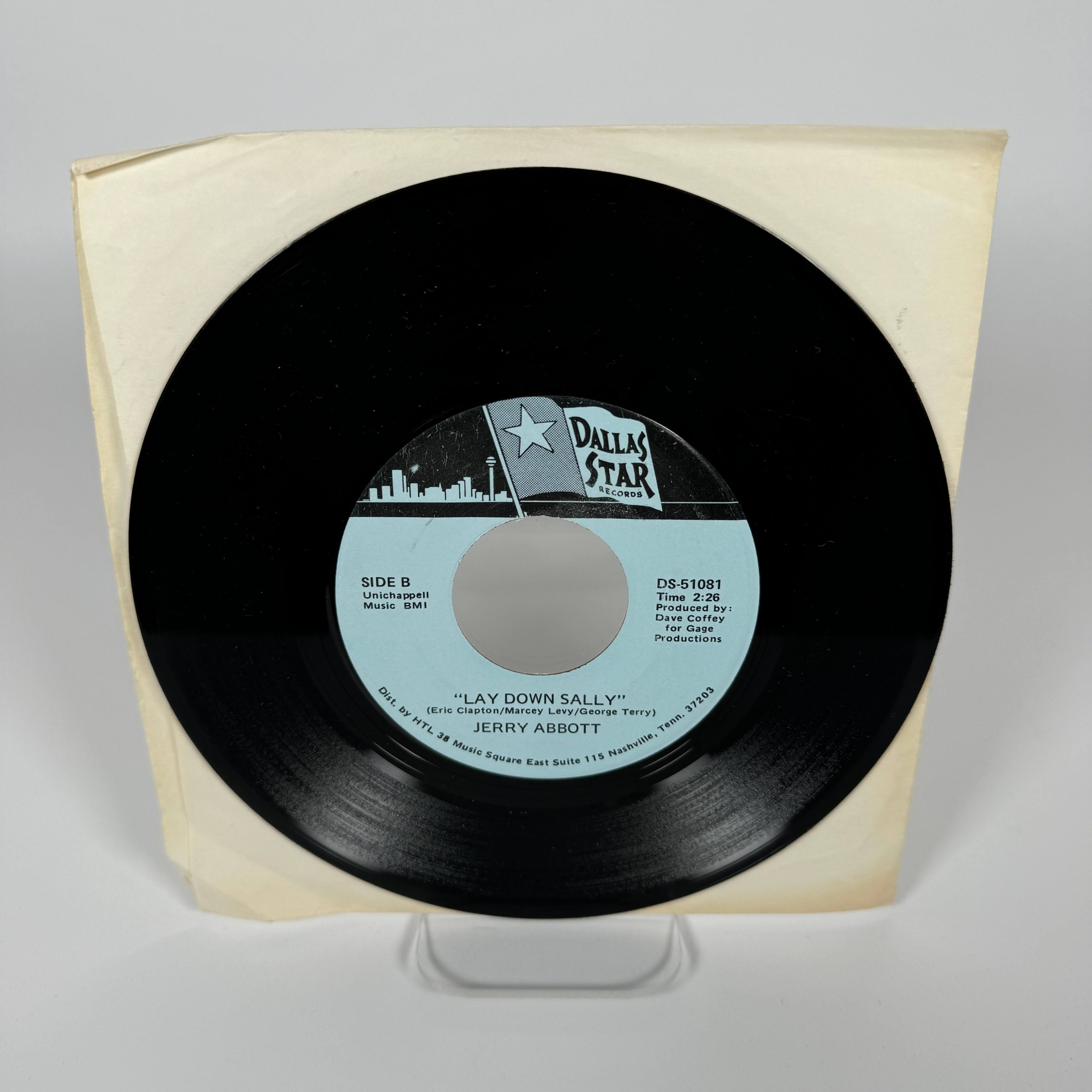 JERRY ABBOTT - LAY DOWN SALLY / HALF AS GOOD AS HANK - Image 2