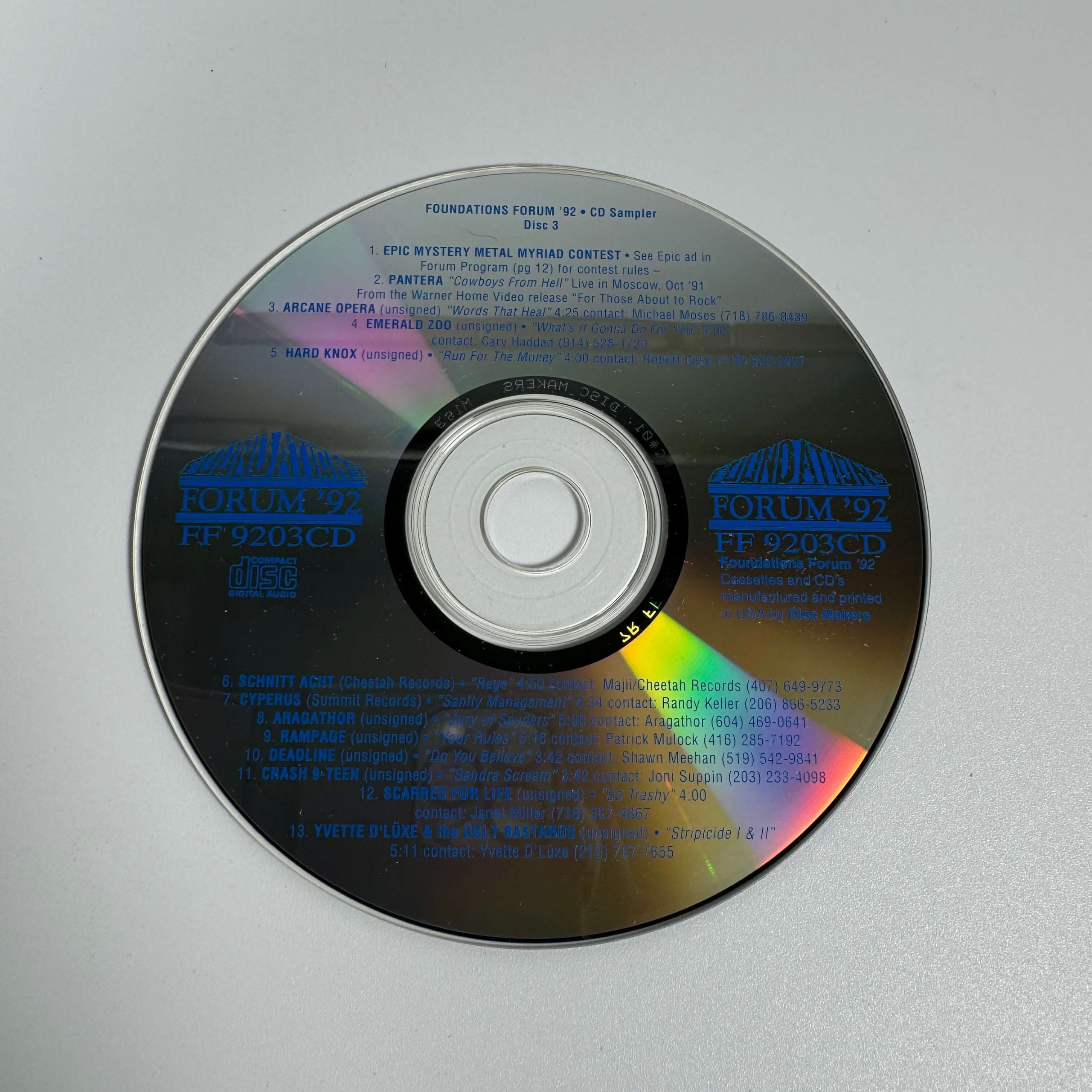 FOUNDATIONS FORUM '92 - CD SAMPLER (3CD) - Image 6