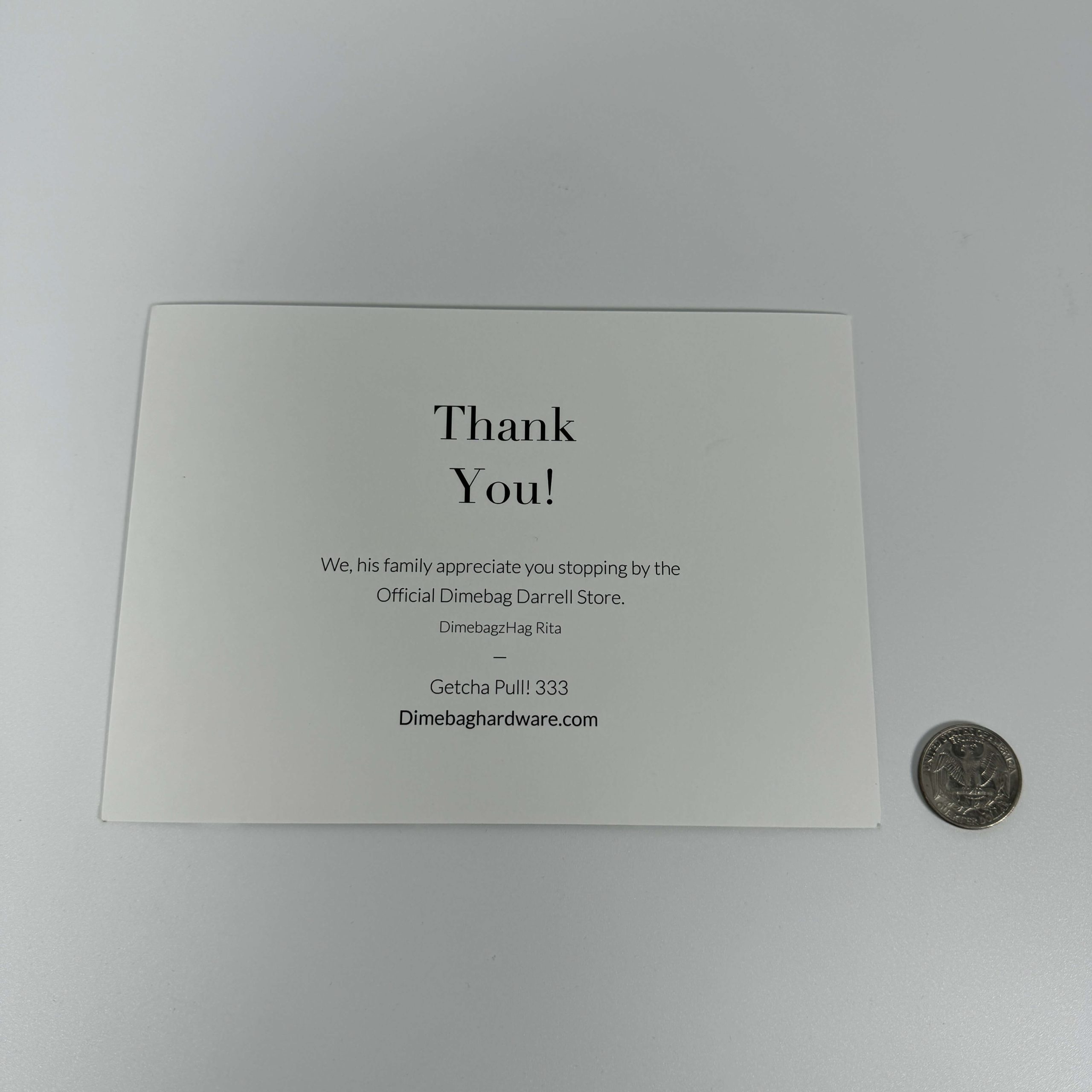 DIMEBAG DARRELL - OFFICIAL STORE THANK YOU CARD - Image 2