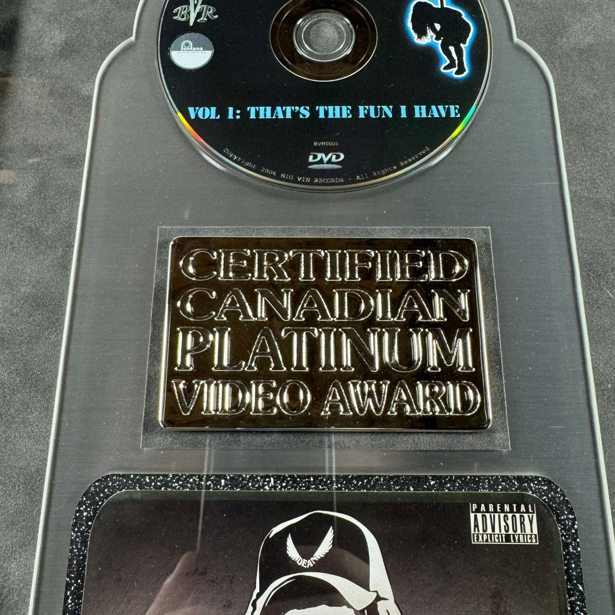 DIMEVISION VOL. 1 - CRIA PLATINUM SALES AWARD - PRESENTED TO BIG VIN RECORDS - Image 3