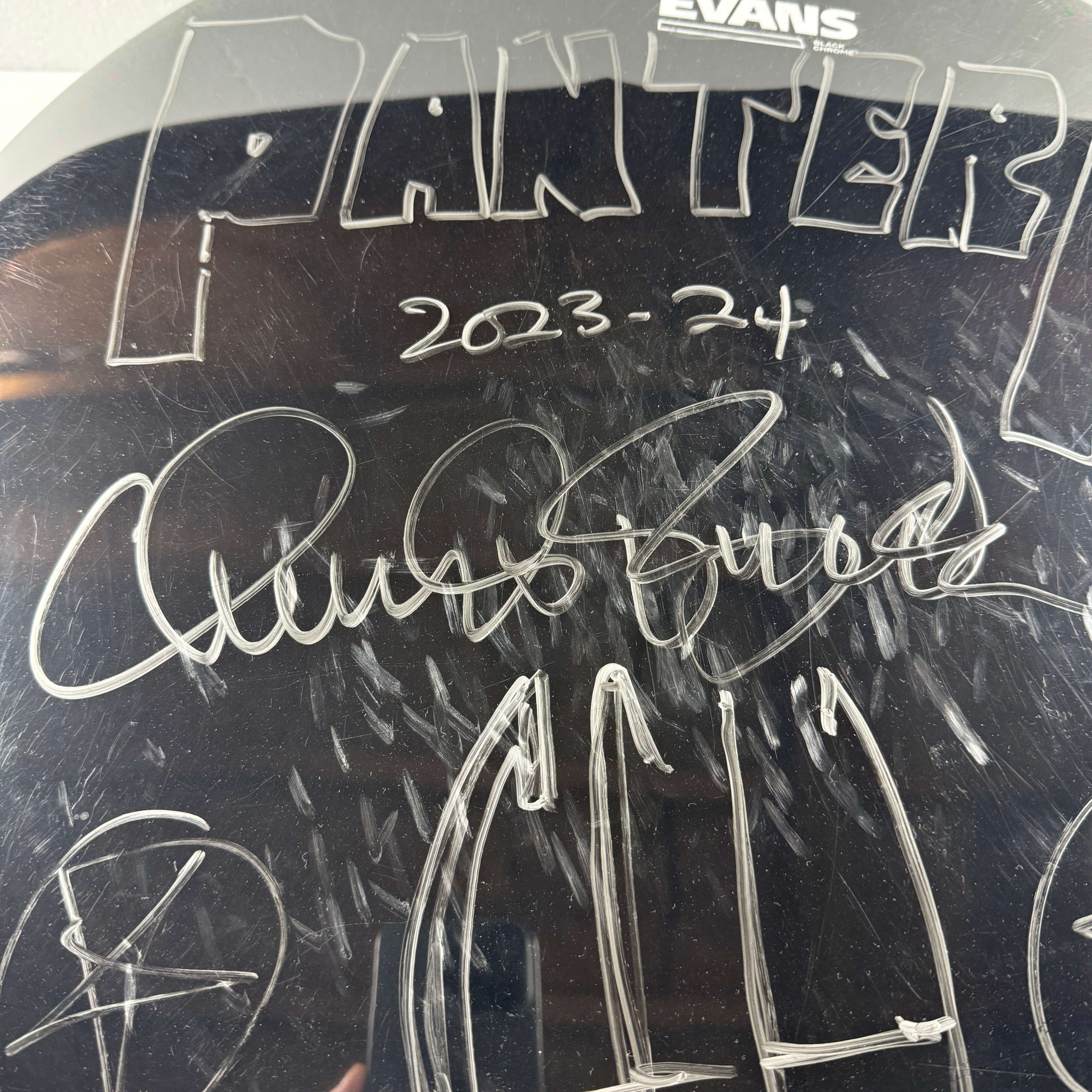 PANTERA - CHARLIE BENANTE SIGNED DRUM HEAD 2024 FLORIDA SUNRISE - Image 2