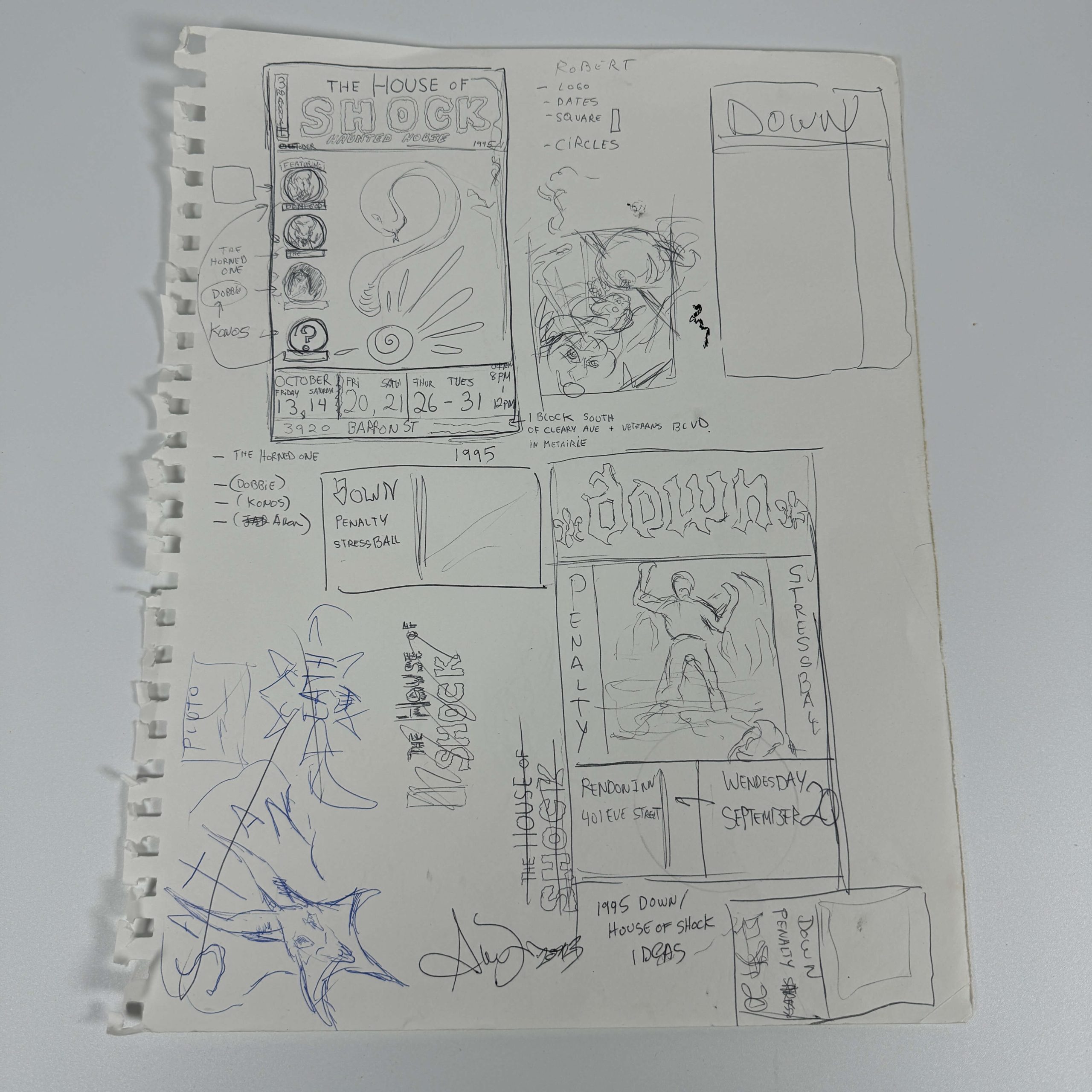 DOWN / CROWBAR / HOUSE OF SHOCK - ALLEN JEAGER SKETCHES - Image 2